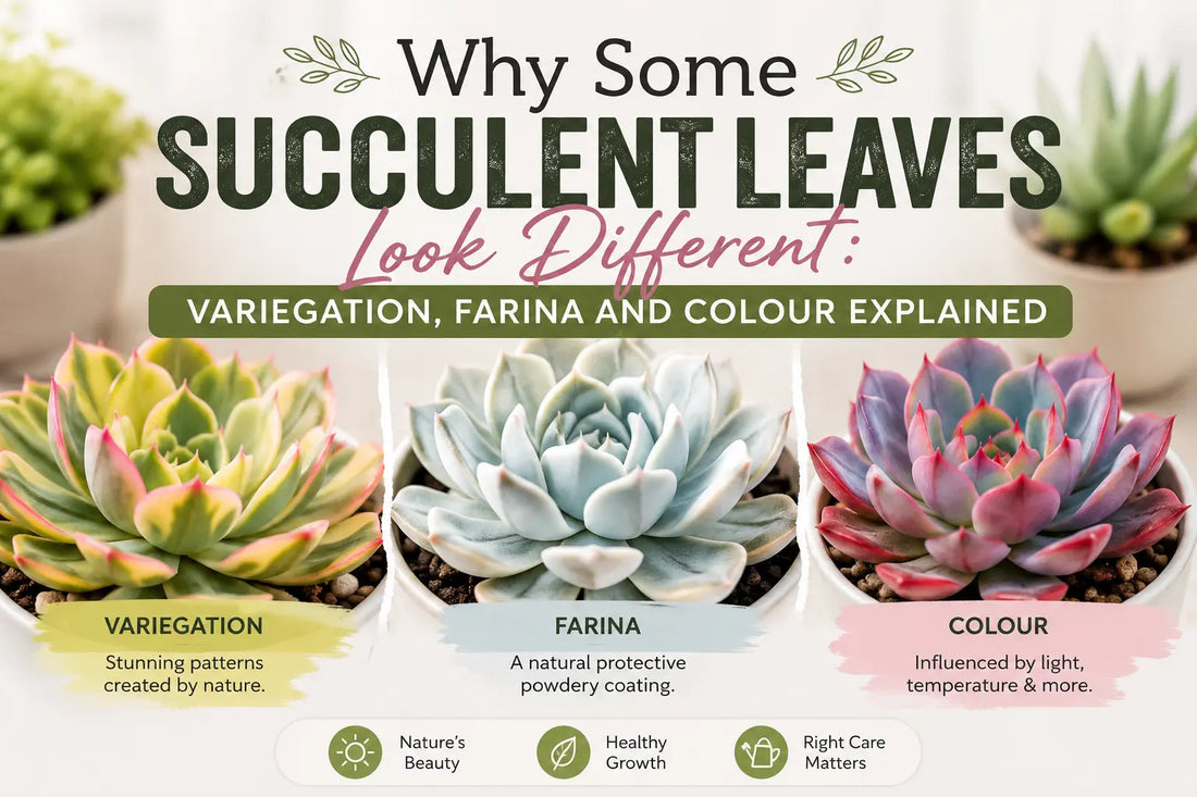Why Some Succulent Leaves Look Different: Variegation, Farina and Colour Explained