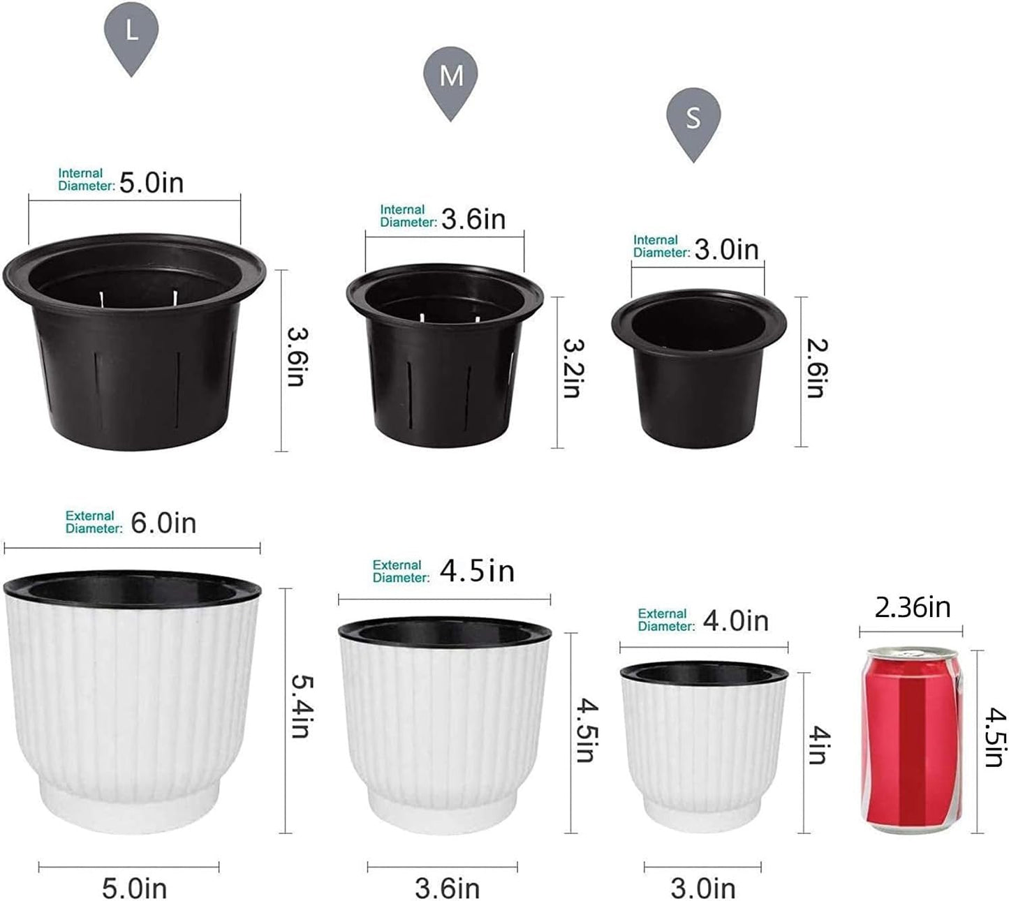T4U Plastic Self Watering Planter Pots for Home Decoration