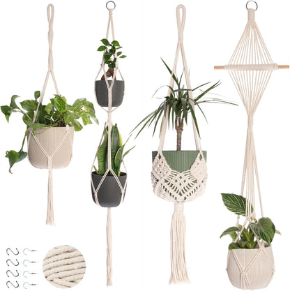 4-Pack Macrame Plant Hanger