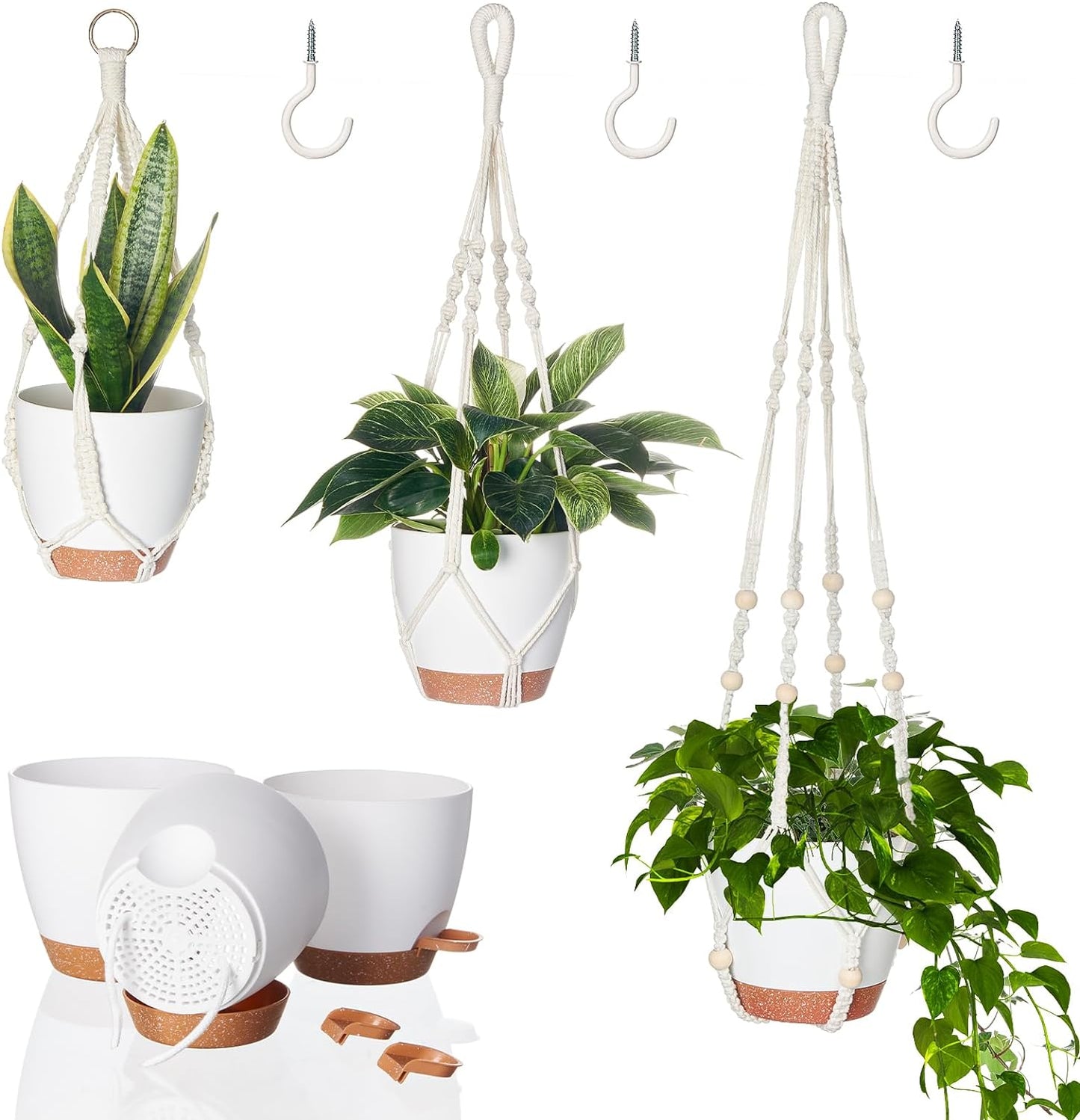 Hanging Planters Indoor Outdoor Plants 3 Set