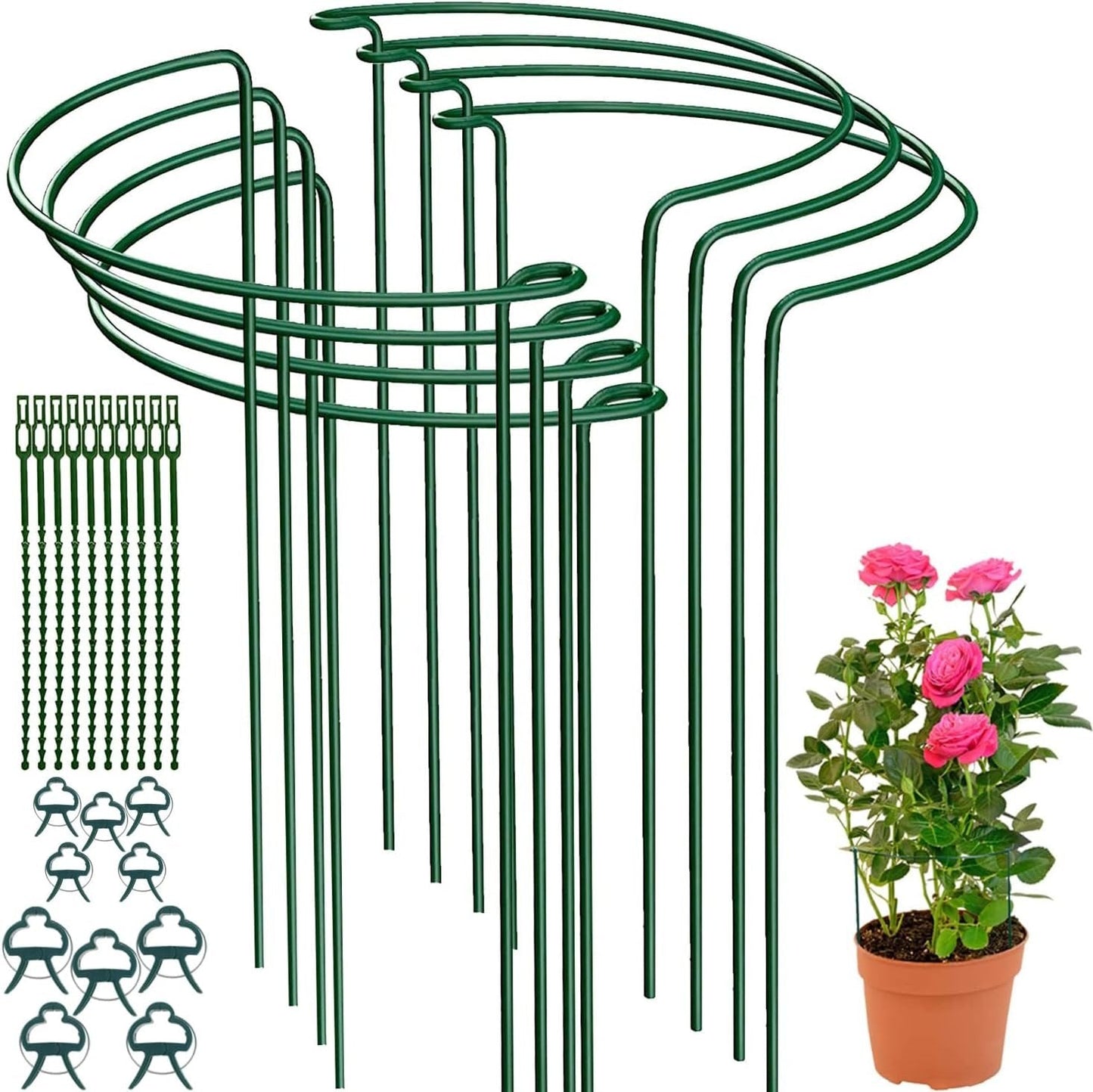 8 Pcs Plant Support Stakes Half Round Plant Support Stake