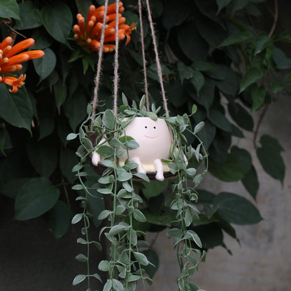 Face Planter Pot Hanging Resin Flower Head Planters