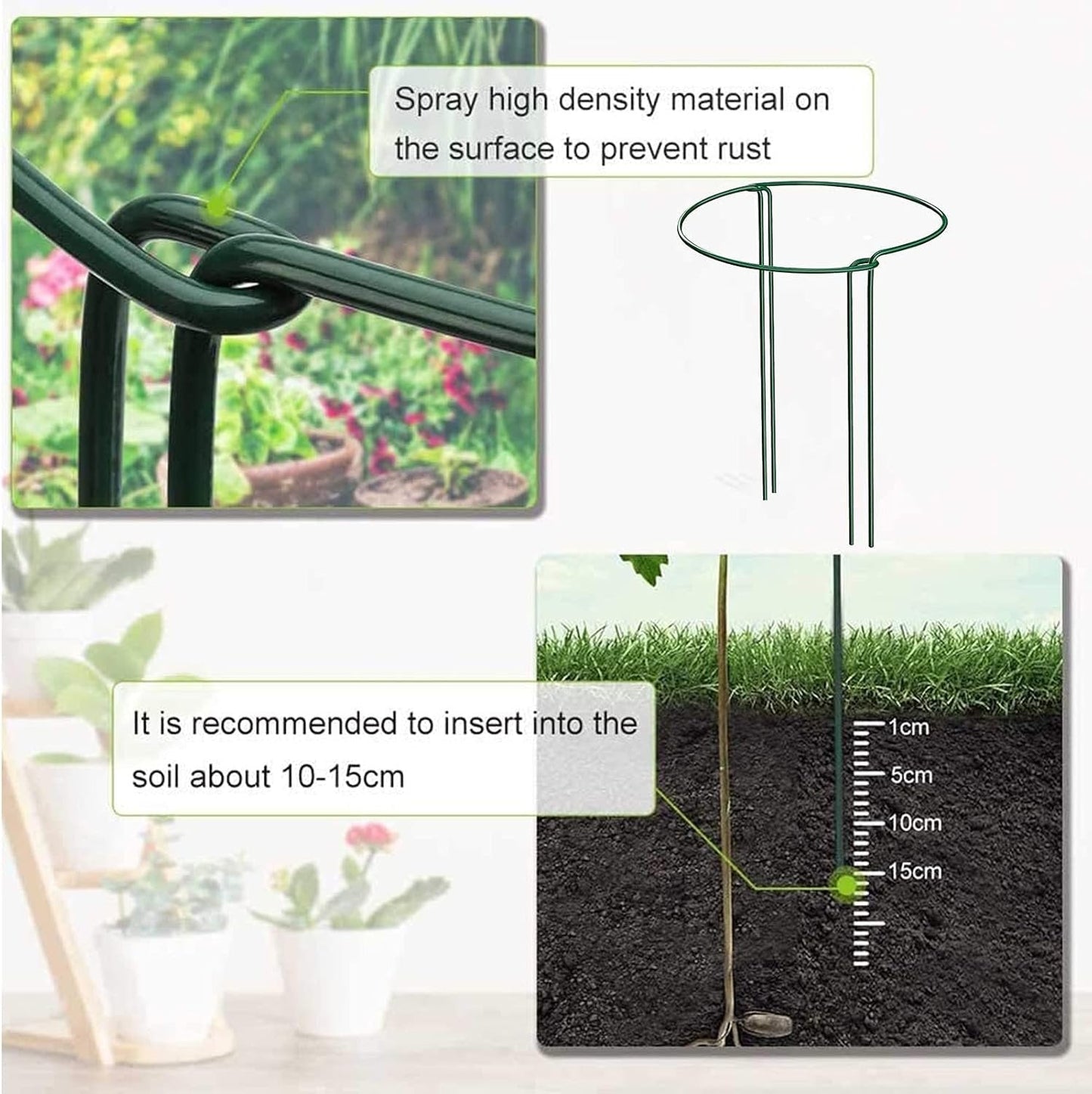 8 Pcs Plant Support Stakes Half Round Plant Support Stake