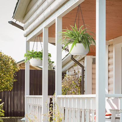White Hanging Flower Pot with Drainage Hole & Plug