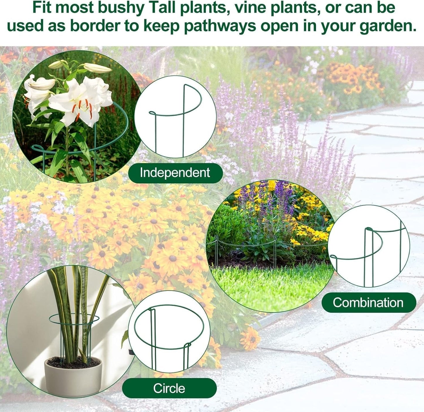 8 Pcs Plant Support Stakes Half Round Plant Support Stake