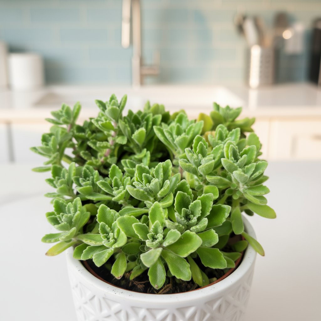 Vicks Plant displayed indoors in a decorative pot